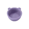 Bol d'alimentation en silicone violet pour bébé avec jolies oreilles d'ours et ventouse. - Bol en silicone ours - Violet