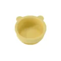 Joli bol en silicone jaune pour bébé avec oreilles d'ours et base ventouse pratique. - Bol en silicone ours - Jaune clair