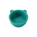 Bol bébé en silicone oreilles d'ours mignon, assiette ventouse enfant, matière sûre. - Bol en silicone ours - Vert foncé