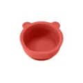 Bol en Silicone avec Ventouse Bébé Mignon Oreille d'Ours Assiette Enfant Repas Rouge Corail - Bol en silicone ours - Rouge