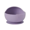 Purple silicone baby suction bowl, anti-slip base toddler feeding tableware single item - Bowl / Purple