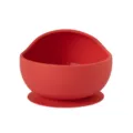 Red silicone baby suction bowl for infant feeding toddler training tableware safe and durable - Bowl / Red