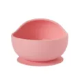 Pink silicone baby suction bowl variant, toddler training tableware, soft feeding bowl. - Bowl / Pink