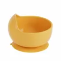 Baby silicone suction bowl in bright yellow, ergonomic toddler feeding dish for daily use. - Bowl / Sunset Yellow