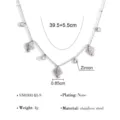 Minimalist stainless steel zircon necklace with delicate charms, daily wear jewelry. - Delicate Pave Rhinestone Heart Pendant Chain Style (SN030148-S) / Silver