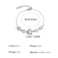 Stainless steel star bracelet for women, sparkling crystal charm, elegant daily wear fashion jewelry. - Delicate Micro Pave Star Fine Bracelet Style (SB040137-S)