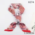 French fashion oceanic print silk twill twilly scarf for women handbag ribbon and neckerchief - X274 Style / Red