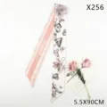 Butterfly floral print twilly scarf, stylish long narrow ribbon headband for women bags. - Butterfly Floral Pink