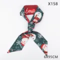 Christmas snowman printed twilly scarf women versatile hair band ribbon neckerchief accessory - 6x95cm / Olaf Christmas (X158)