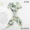 Chinese style ink bamboo print silk scarf ribbon, elegant women hair band and bag ribbon. - Pine Bamboo Forest (X166)