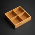 Bamboo wood four-compartment storage tray desktop organizer snack fruit plate serving dish - 4-Compartment Pastry Plates