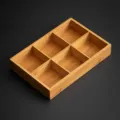 Natural Bamboo 6-Compartment Serving Tray Wooden Food Container Kitchen Table Organizer - 6-Compartment Pastry Plates