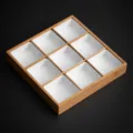 Bamboo 9-grid serving tray with ceramic bowls for hot pot appetizers and snacks - 9-Grid Platter (With Bowls)
