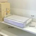 Clear plastic test paper storage box with lid, practical desk organizer for A4 paper documents. - High Model 2283