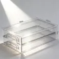 Clear double layer storage box for desk, A4 paper and document organizer tray 34x22.5cm - Double-Layer Drawer
