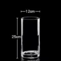 Transparenter Acryl Zylinder Blumenvase klares dickes bruchfestes Blumenarrangements Eimer - Durchmesser 12 cm Höhe 25 cm [Bruchsicherer gerader Zylinder]