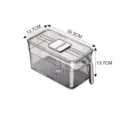 Scatola di Immagazzinaggio Trasparente per Frigo con Maniglia Timer e Cestello Scolapasta - Medio grigio trasparente con vassoio di scolo