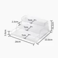 Handig transparant acryl 3-laags organizer rek voor cosmetica, nagellak en dagelijkse opslag. - Gelaagde Vorm / Transparant