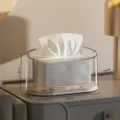 Caja de pauelos transparente de acrilico con fondo de resorte para sala de estar. - Transparente