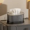 Caja de pañuelos transparente con resorte para sala moderna y decoración de mesa. - Gris Transparente