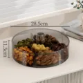 Transparente rotierende Nuss- und Snackbox, grose geteilte Obstschale fur das Wohnzimmer. - Einlagig mit Deckel / Transparentes Grau