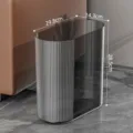 Transparent striped multi-functional plastic storage bucket, fish tank or decorative flower pot. - Transparent Gray