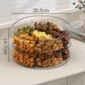 Transparenter Acryl-Dreh-Snack-Organizer, 2-stöckige Nuss- und Obst-Vorratsbox für Zuhause. - 2 Ebenen 1 Deckel / Transparent