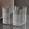 Transparenter geriffelter ovaler Eimer und Hydrokulturvase für moderne Heimdekoration und Schreibtisch. - 2 Stück/Set / Transparent