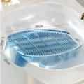 Transparent blue plastic washboard for dorm laundry, compact sock washing scrub tool 38cm - Transparent Blue
