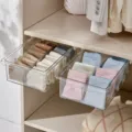 Clear Underbed Drawer Storage Box Wardrobe Organizer for Underwear Socks Brown - Transparent 8 Compartments / L