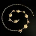 Gold shell waist chain detail, metal body chain jewelry for women beach dress summer fashion. - Shell Waist Chain / Gold