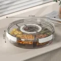 Transparenter geteilter Nuesse Snack Behaelter runder Lebensmittelspeicher mit Deckel. - Runder Stil / 5 Fächer/Packung / Transparent