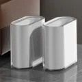 Narrow rectangular trash can, double layer slim garbage bin for kitchen and bathroom use. - 2 Pieces/Pack / White