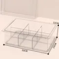 Clear plastic storage box with lid and dividers, stackable underwear and sock organizer. - M / 6 Grids