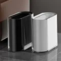 Cestino rifiuti sottile per bagno e cucina, pattumiera rettangolare a doppio strato. - Set di 2 / Misto Nero e Bianco