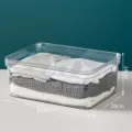 Transparent plastic storage box desktop organizer for clothes and underwear 35x26x14cm - Medium Transparent Box with Lid