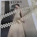 Elegant pearl waist chain with rhinestone bow, retro elastic belt for dresses and skirts. - Style 201 / Gold