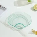 Piatto di frutta a forma di conchiglia in plastica verde vassoio per snack e dessert - Conchiglia Verde