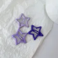 Lila sternförmige Haarklammern Detailaufnahme, süße und niedliche Haarspangen im Alltag. - Stern Entenschnabel-Clip (6#) / Dreiteiliges Set / Lila