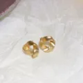 Matte gold twisted geometric stud earrings for women minimalist chic aesthetic everyday wear jewelry - 2# Matte Gold Irregular Twisted Geometric Knot