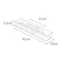 Clear plastic drawer organizer tray with adjustable dividers for kitchen cutlery and makeup. - Medium Narrow (41x10x5.2cm)