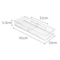 Clear plastic drawer organizer box with adjustable dividers, kitchen cutlery storage. - Medium Wide (41x15x5.3cm)