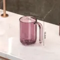 Nordic minimalist transparent purple mouthwash cup with geometric design for daily bathroom use - 401-500ml / Translucent Purple