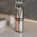Transparent PET travel toothbrush cup portable capsule double-layer mouthwash cup - 401-500ml / Grey (Simple Style)