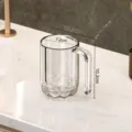 Nordic minimalist clear plastic mouthwash cup with handle and diamond pattern for bathroom daily use. - 401-500ml / Clear