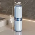 Portable travel toothbrush cup, double-section blue clear plastic mouthwash mug. - 401-500ml / Blue (with Inner Liner)