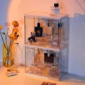 Scatola di immagazzinaggio del profumo in acrilico trasparente vetrina da scrivania organizer trucco - Grande 2 Livelli