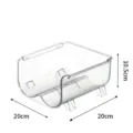 Clear plastic stackable water bottle and beverage storage rack organizer 20x20x10.5cm - 2 Compartments / Clear