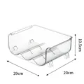 Clear stackable water bottle organizer rack for fridge and kitchen, 29x20x10.5cm - 3 Compartments / Clear