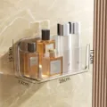 Clear acrylic wall-mounted bathroom storage shelf punch-free cosmetic organizer for shower - Wall-Mounted Shelf / L